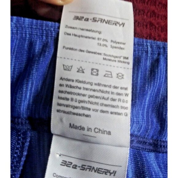32e-saneryi Active Skort Size L Blue Damask Print Stretch Moisture Wick - Picture 6 of 6